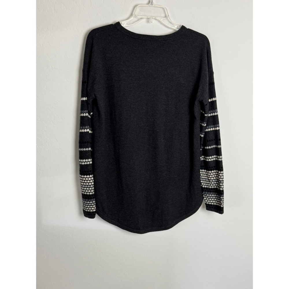 Smartwool Womens Merino Wool Blend Sweater Charcoal Gray Knit Sleeve Crew Neck M